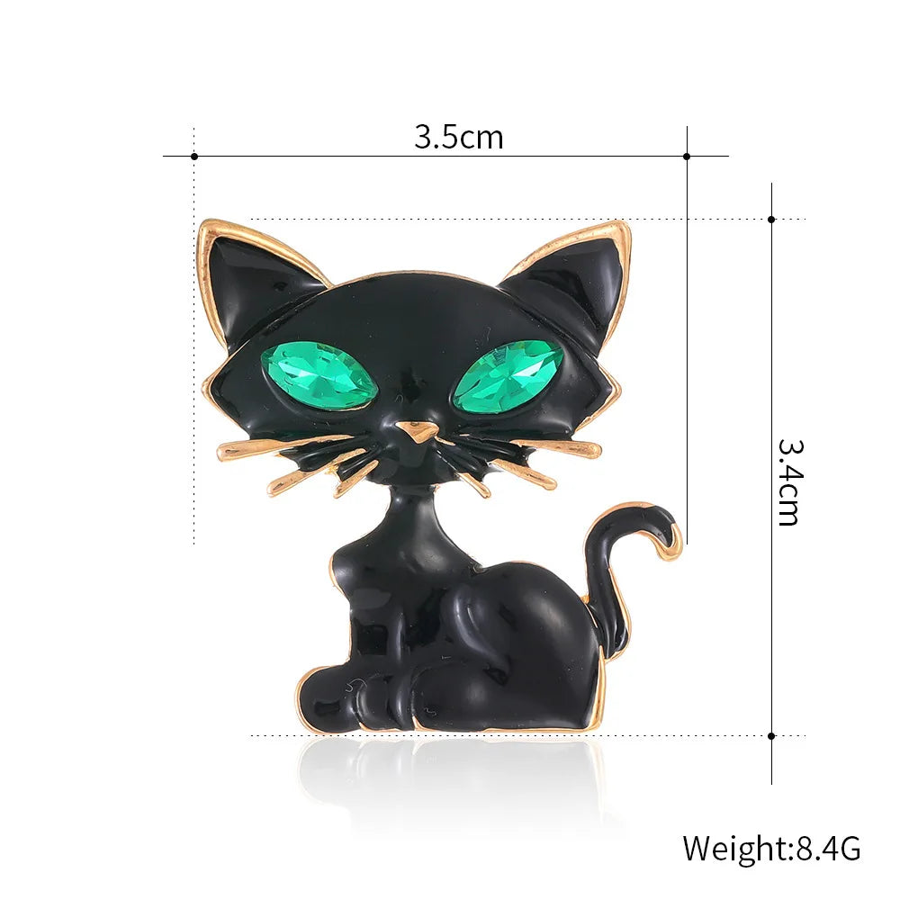 Fashion Trendy Cat Puppy Cartoon Animals Brooches for Girls Sweet Stylish Pins Jewelry for Women Ladies Accessories Wholesale