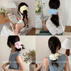 Summer Brand New Solid Color Elegant Scrunchies for Girls Fabric Minimalistic Cute Fashionable Hair Ties Women Hair Accessories