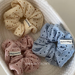 Female Solid Color Large Elastic Ponytail Holder Scrunchies Elegant Fashion Wholesale in Stock Hair Ties Accessories for Women