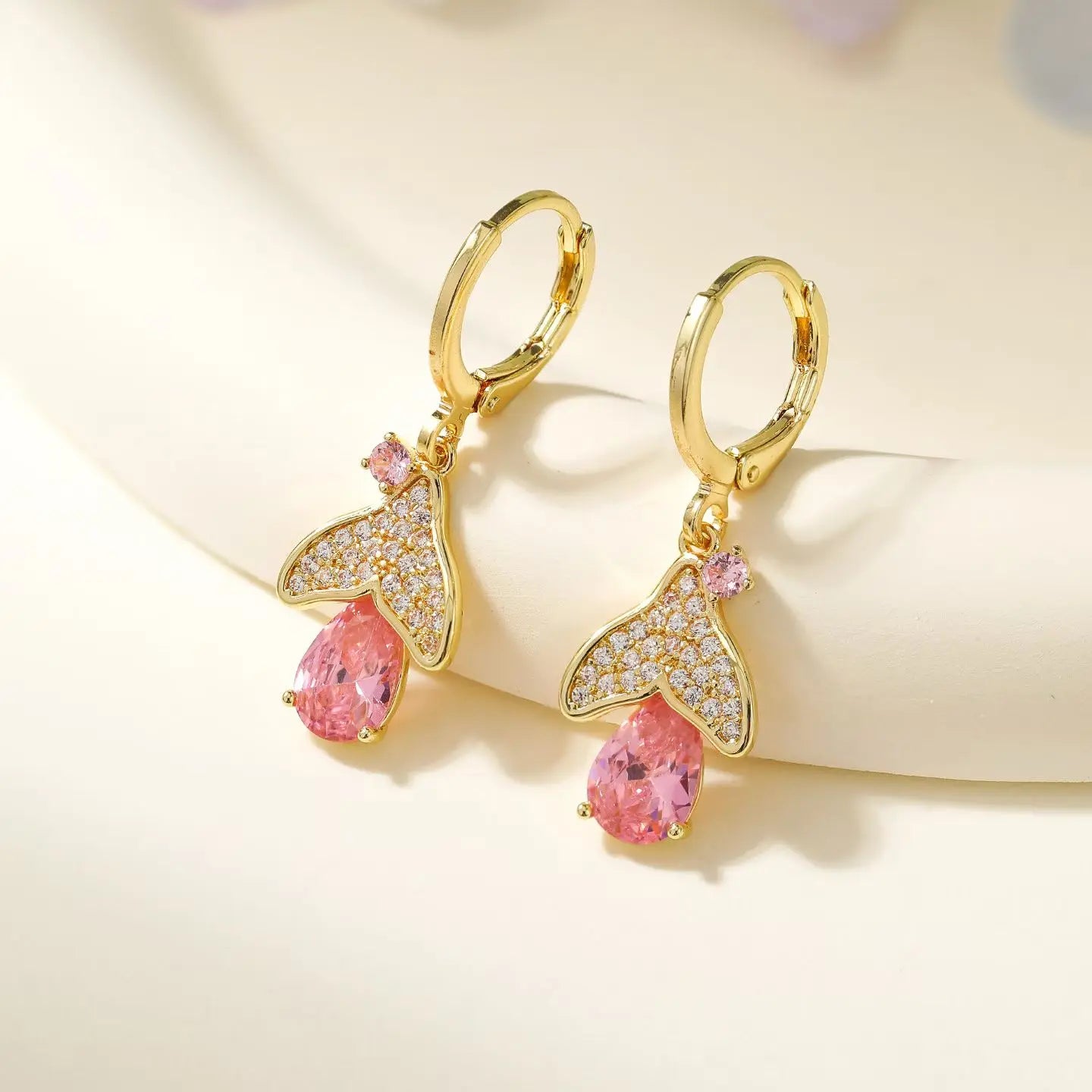 Fashion Ocean Sea Rhinestone Mermaid Drop Earrings for Girls Elegant Cute Jewelry for Women Ladies New Fresh Accessories Chic