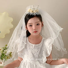 Luxurious Crown Tulle Headband for Girls Fashion Glitter Hair Accessory in Sweet Princess Style Baby Kids Hair Band