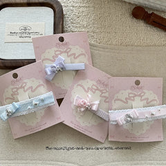 Lace Pearl Bow Flower Hairpin Small Size Hair Clips for Women Girls Spring Princess Sweet Barrette Hair Accessories Wholesale