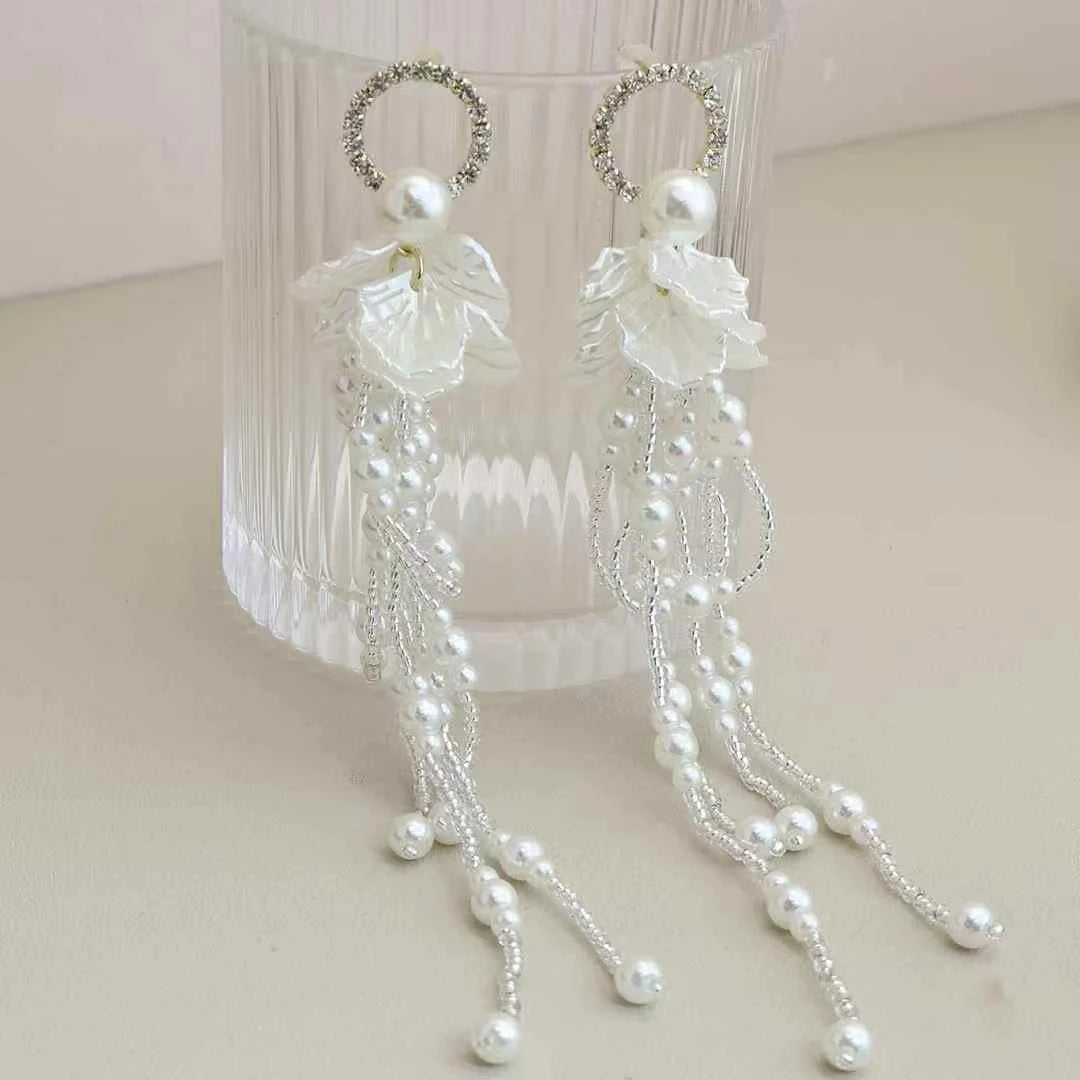 Sweet Elegant Fashion Trendy Fairy Drop Earrings for Girls Tassel Graceful Glamorous Jewelry for Women Ladies Accessories Chic