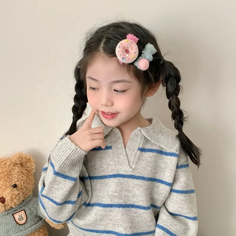 Fashion Sweet Cute Candy Doughnut Hair Clips for Baby Girls Kawaii Trendy Alligators for Children Kids Hair Accessories in Stock