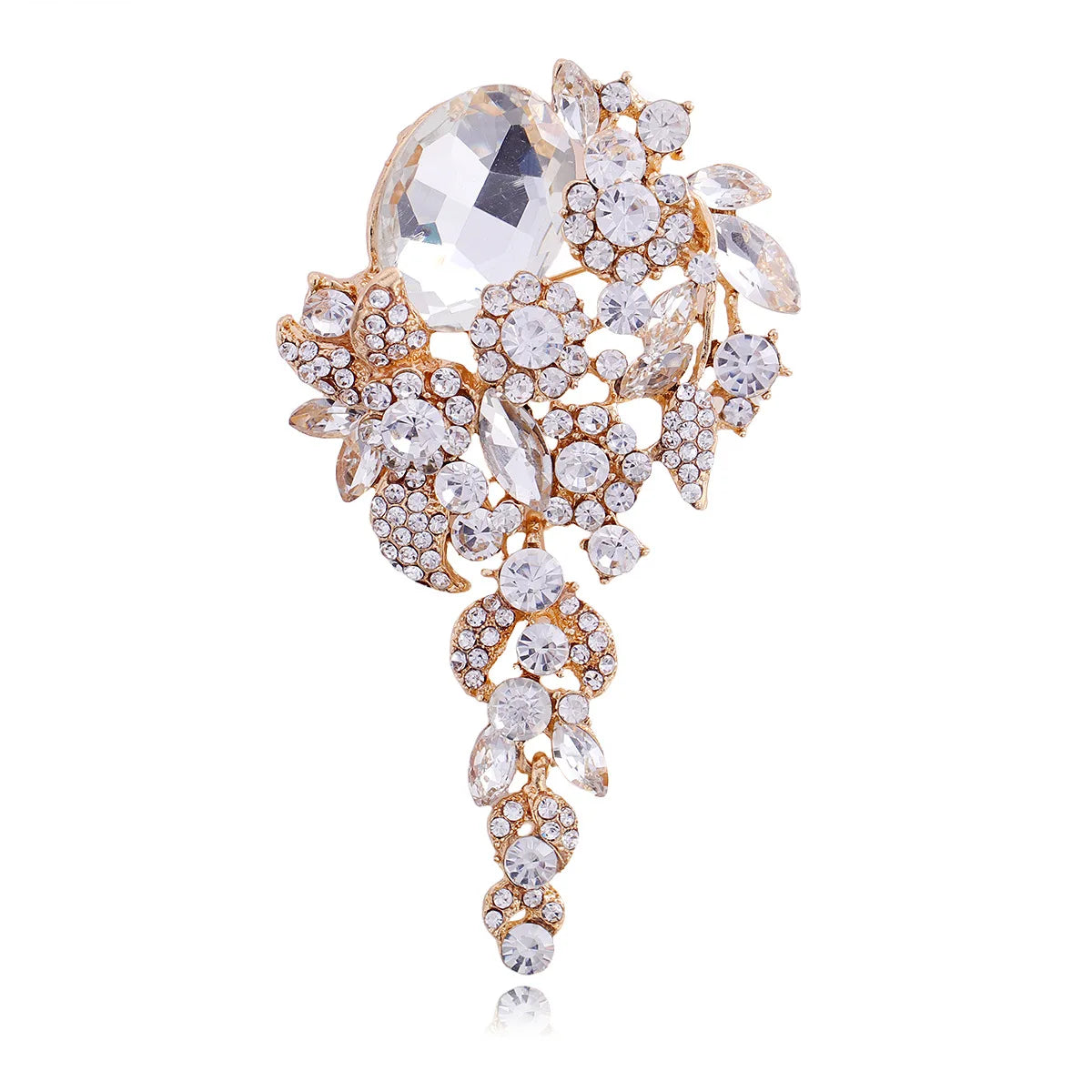 Fashion Glitter Rhinestone Sparking Elegant Brooches for Girls Sweet Dainty Jewelry Pins for Women Ladies Accessories Hot Sale