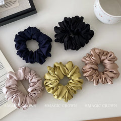 Solid Color French Vintage Hair Ties for Women Durable Elastics Scrunchies Fashionable Office Hair Accessories