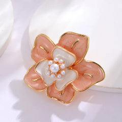 Fashion Flowers Sweet Elegant Imitation Pearl Brooches for Girls Stylish Trendy Pins Jewelry for Women Ladies Accessories