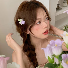 Sweet Cute Fashion Flower Hair Clips for Girls Chic Bowknot Imitation Pearl Alligator for Women Ladies Hair Accessories Princess