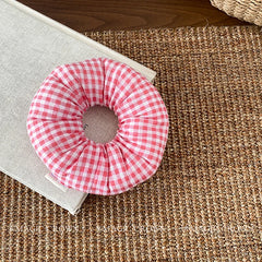 Brand New Women's Soft Cotton Plaid Scrunchies Colorful Cute Hair Ties for Girls Fashionable Accessories with Sweet Style