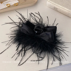 Solid Color Black Large Bowknot Hair Claw Clips Fashion Elegant Wholesale in Stock Hairpins Clamps Accessories for Women Daily
