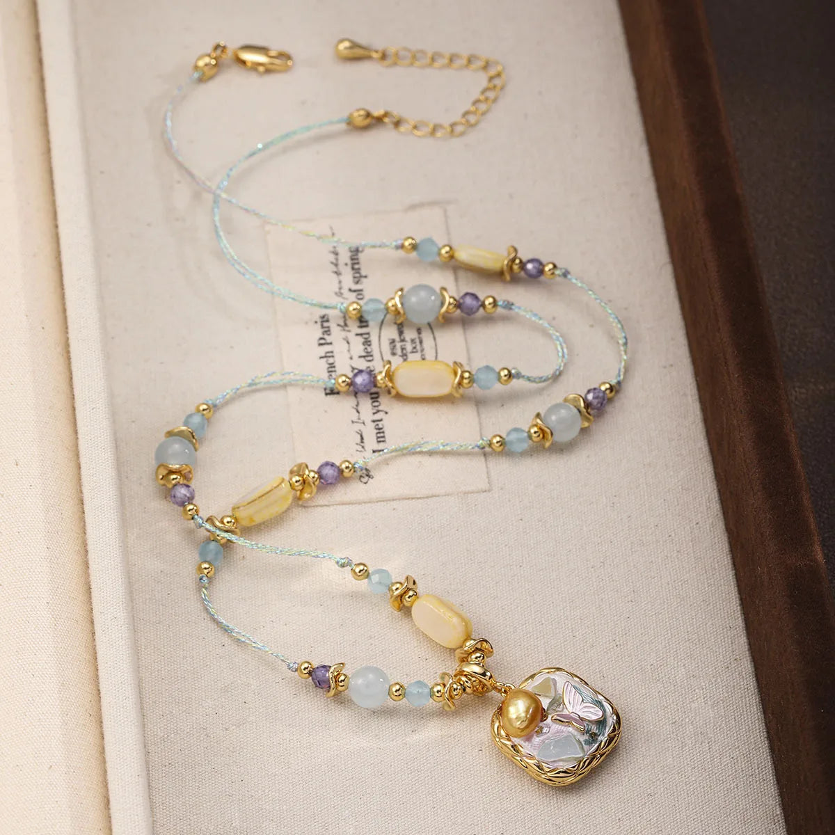 Fashion Freshwater Pearl Crystal Copper Pendent Necklaces for Girls Sweet Trendy Jewelry for Women Ladies Wholesale Bulk