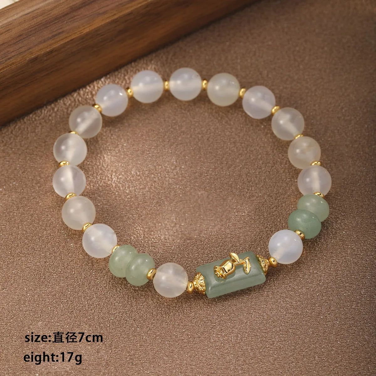 Fashion Green Aventurine Beads Bracelets for Girls Elegant Vintage Jewelry Chinese Style for Women Ladies Wholesale Sweet