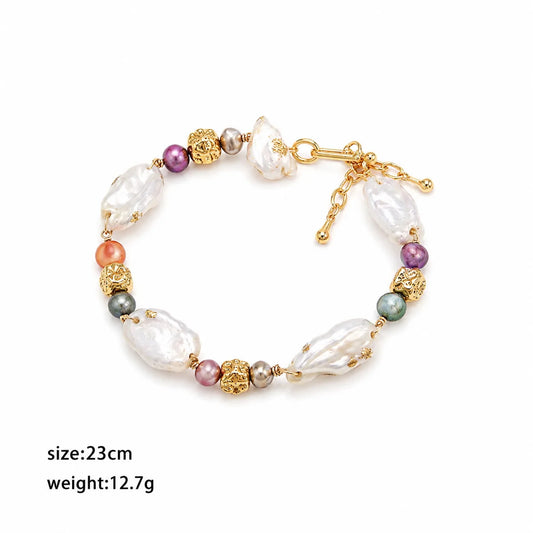 Fashion Baroque Pearl 18K Gold Plated Bracelets for Girls Sweet Jewelry for Women Ladies Wholesale China Manufacturer Bulk