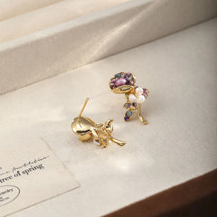 Fashion S925 Silver Freshwater Pearl Crushed Shell Flower Stud Earrings for Girls Sweet Jewelry for Women Ladies Wholesale