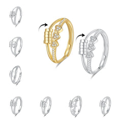 Magic Crown Rotating Bead Rings Stress Relief and Anxiety Fashion Trendy Heart Open Setting Rings Unisex Accessories Wholesale