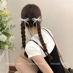 Women Solid Color Dots Pink Bowknot Ribbon Alligator Clips Sweet Fashion Wholesale in Stock Hairpins Accessories for Female Use