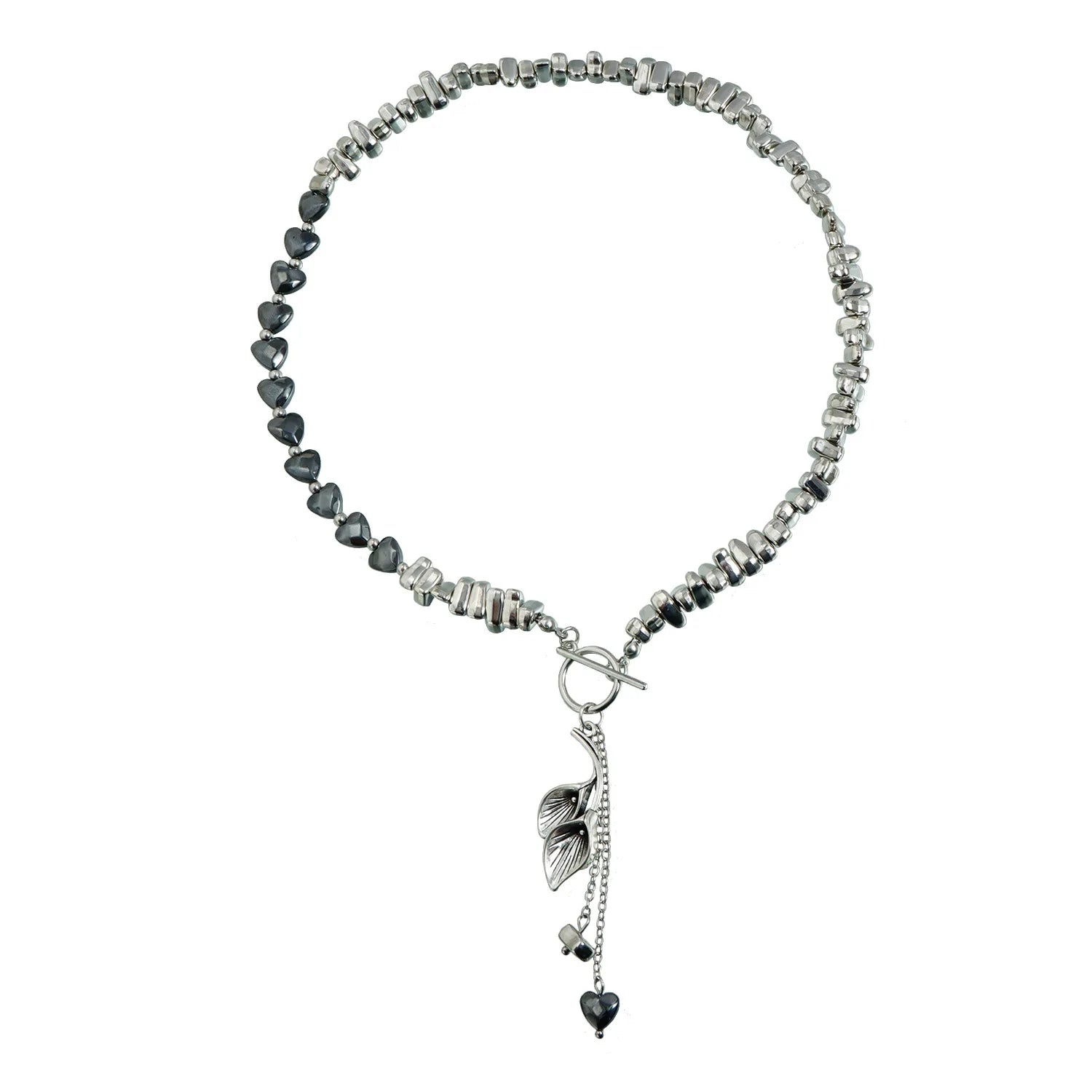 Fashion Beads Heart Shaped Leafs Sweet Necklaces for Girls Spicy Bracelets Jewelry Sets Suits for Women Ladies Accessories