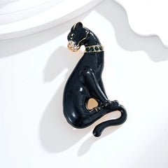 Fashion Black Leopard Trendy Brooches for Girls Stylish Punk Glamorous Charms Pins for Women Ladies Jewelry Accessories Chic