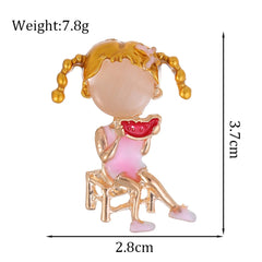 Fashion Cartoon Sweet Brooches for Girls Trendy Elegant Cute Pins Jewelry for Women Ladies Accessories Chinese Supplier Hot Sale