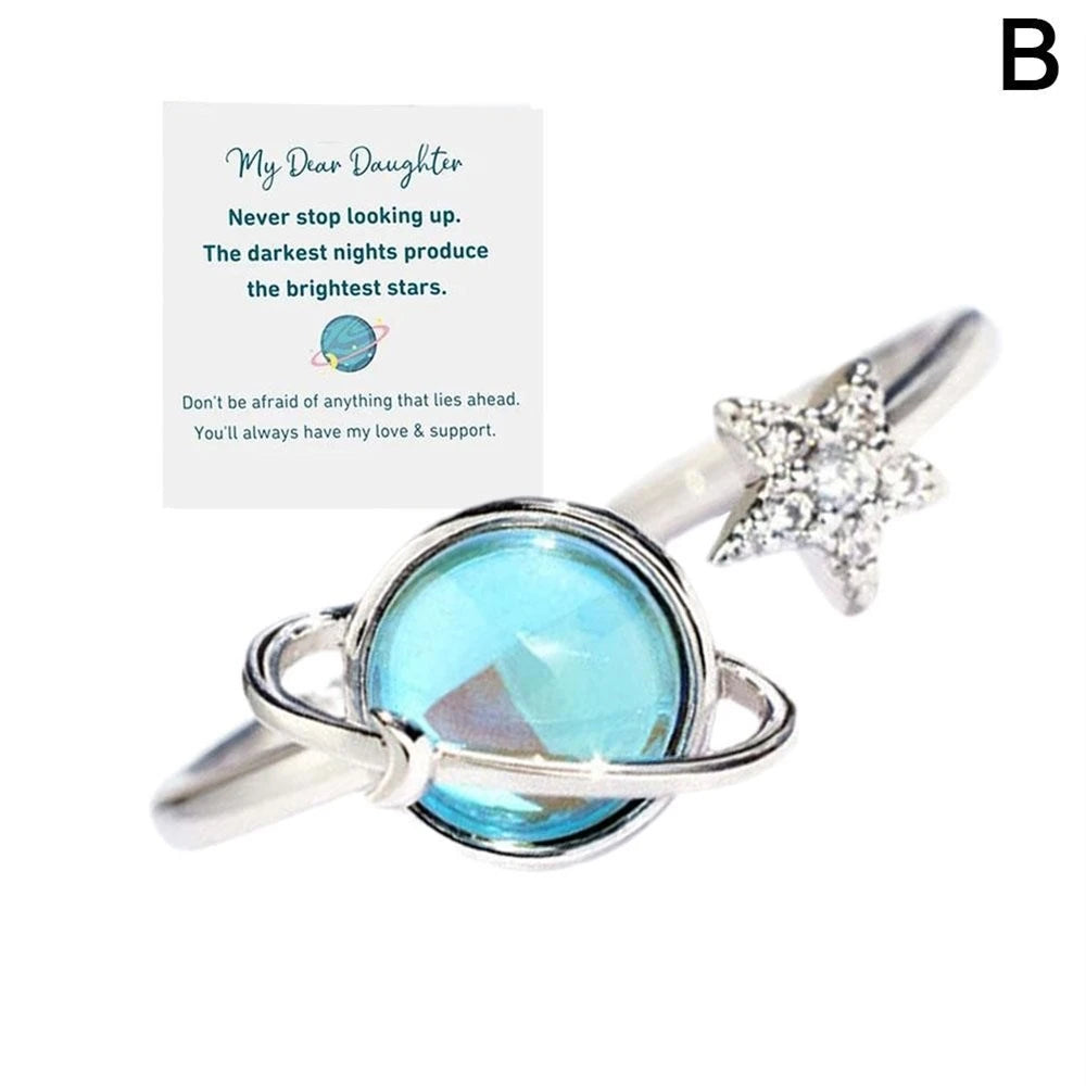 Hot Selling Rotating Planet Star Rings Woman's Fashion Anxiety Relief and Anti-stress Relief Ring Jewelry Accessories Wholesale