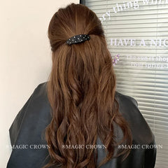 Vintage Stylish Acetate Hair Snap Clips for Girls Solid Color Sequined Glitter Hair Accessories for Women Ladies Elegant Fashion