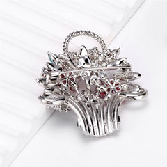 Fashion Glitter Sparking Stylish Rhinestone Brooches for Girls Sweet Flowers Floral Pins Jewelry for Women Ladies Accessories