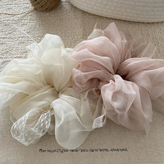 Fashion Elegant Ribbon Sweet Scrunchies for Girls Trendy French Style Hair Ties for Women Ladies Hair Accessories in Stock