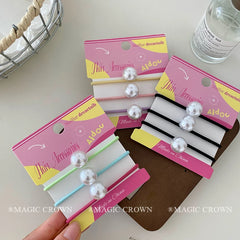 Women Solid Multiple Color Imitation Pearl Ponytail Holder Scrunchies Simple Classic in Stock Hair Ties Accessories for Female