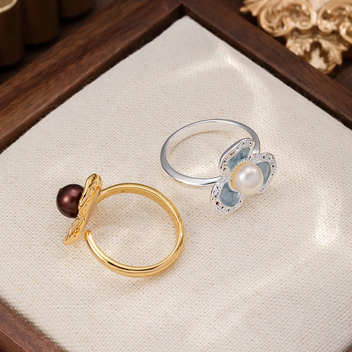 Women Brown Rhinestone S925 Silver 18k Gold-plated Rings Factory Price Low MOQ in Stock Charms Fashion Jewelry for Female Daily