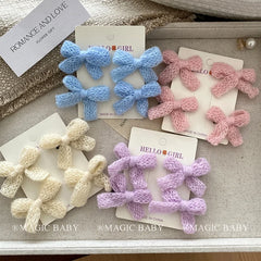 Solid Color Classic Bowknot Hair Clips for Baby Girls Cute Kawaii Fashion Alligators for Kids Children Hair Accesaories in Stock