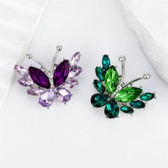 Fashion Butterfly Sweet Glitter Sparking Rhinestone Brooches for Girls Trendy Charms Pins Jewelry for Women Ladies Accessories