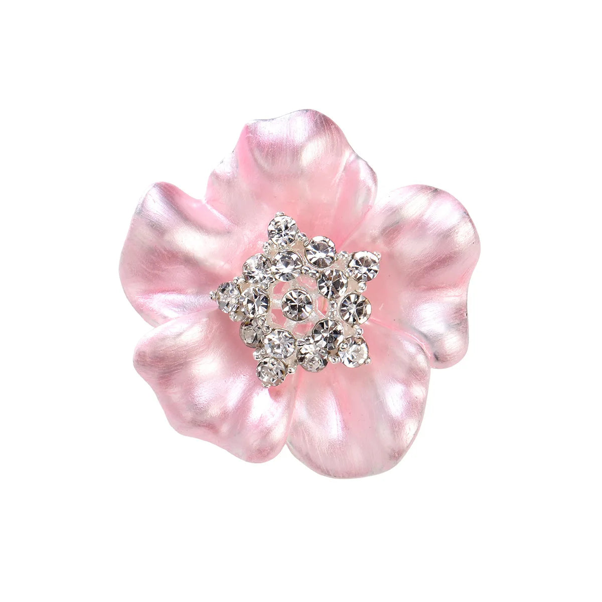 Fashion Solid Color Flower Glitter Lustrous Brooches for Girls Sweet Elegant Jewelry for Women Ladies Accessories Wholesale