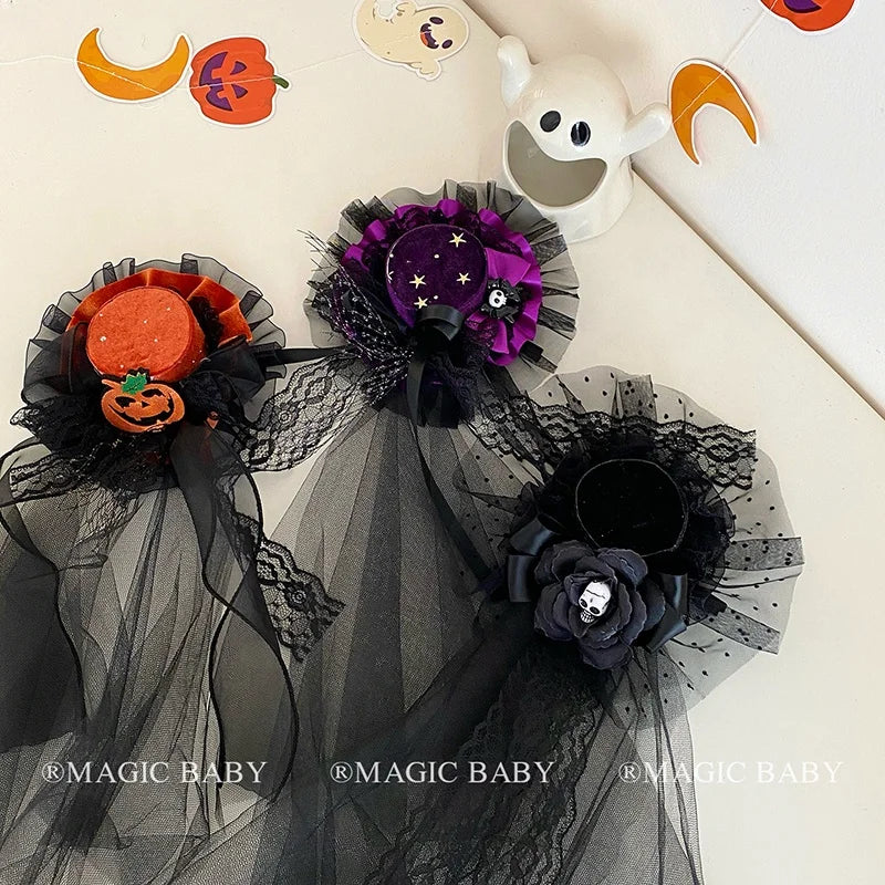 2025 Halloween Pumpkin Skeleton Hair Clips for Baby Girls Devil Vampire Spooky Alligators for Kids Children Hair Accessories