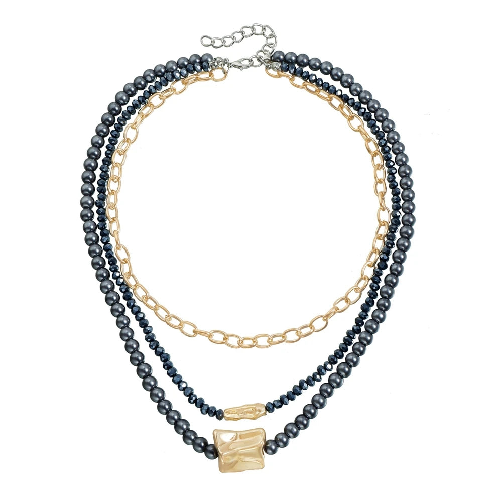 Fashion Layered Wearing Sexy Luxury Necklaces for Girls Elegant Earrings Jewelry Suits Sets for Women Ladies Accessories Chic