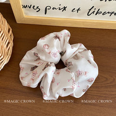 Large Bear Print Hair Ties Scrunchies High Elasticity Cute Creative Vintage Design Stylish Hair Accessories for Women's Daily