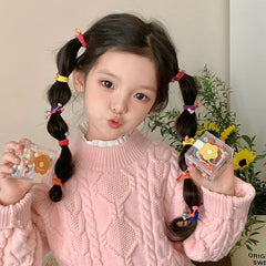 Candy-Colored Cartoon Small Hair Ties Fashion Cute High Elastic Scrunchies for Girls and Children Daily Use Wholesale Stock