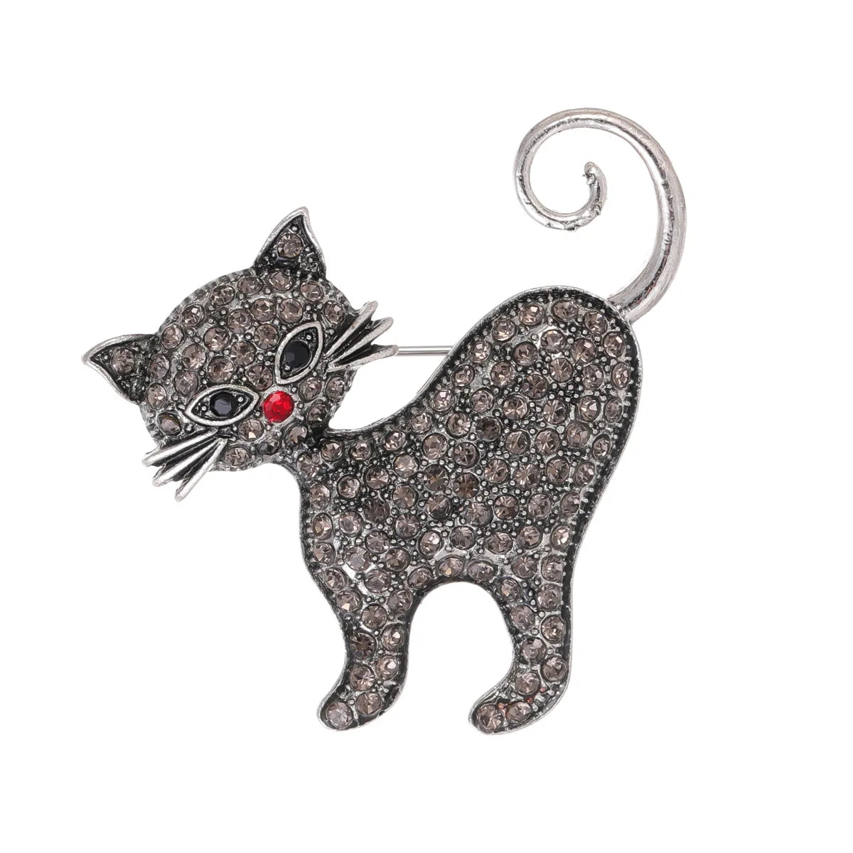 Fashion Cat Glitter Rhinestone Puppy Sweet Brooches for Girls Stylish Animals Pins Jewelry for Women Ladies Accessories Chic