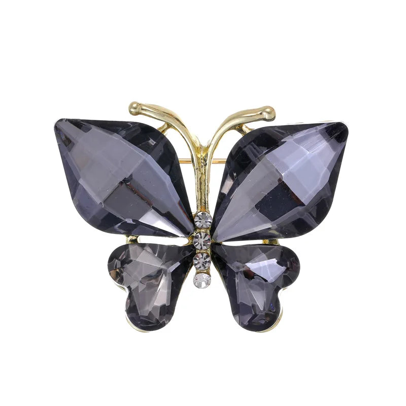 Fashion Glitter Rhinestone Sweet Butterfly Brooches for Girls Sweet Sparking Luxury Pins Jewelry for Women Ladies Accessories