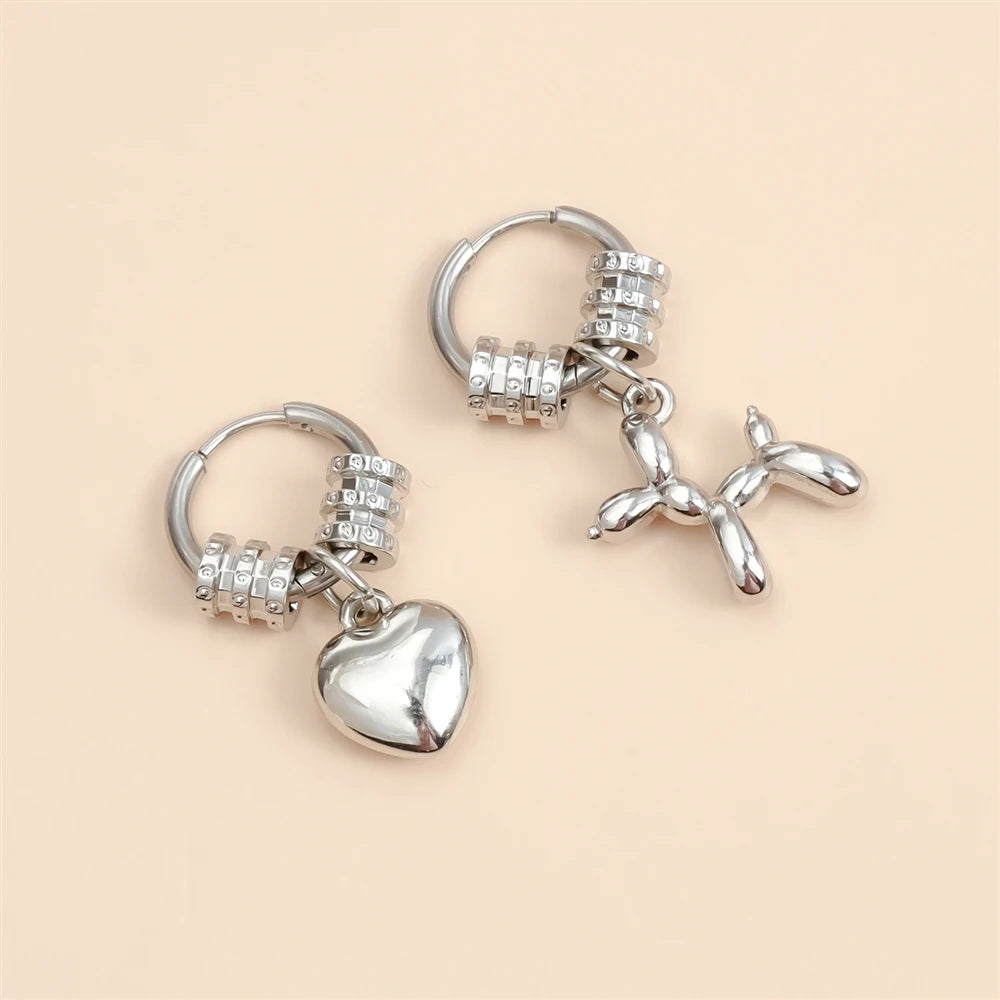 European and American Style Glitter Heart Sweet Drop Earrings for Girls Dainty Trendy Jewellry for Women Ladies Accessories