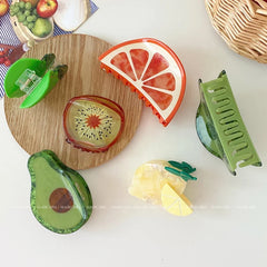 Cute Sweet Fruit Shaped Hair Claw Clips for Girls Kids Fashion Kawaii Apple Haarspange for Women Ladies Hair Accessories Acetate