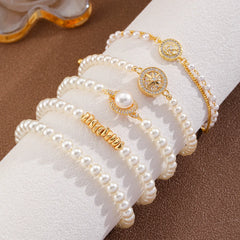Fashion Simple Pearl Bracelets 18K Gold Plated Jewelry for Women Ladies Wholesale China Manufacturer Bulk Low Moq Classic Trendy