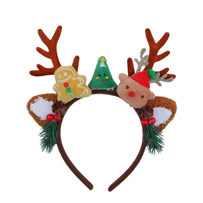 2025 Christmas Classic Deer Santa Claws Hair Band for Baby Girls Cute Sweet Head Band for Kids Children Hair Accessories Chic