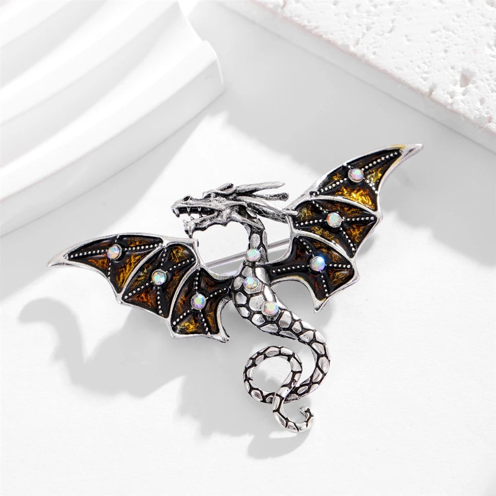 Fashion Dragon Trendy Stylish Brooches for Girls Glamorous Charms Pins Jewelry for Women Ladies Accessories Chinese Supplier