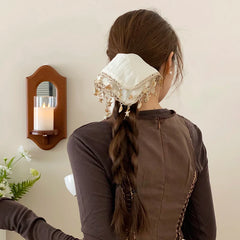 Elegant Simple Solid Color Scrunchies Vintage Shell Starfish Beach Hair Ties for Women Girls Chic Stylish Hair Accessories for