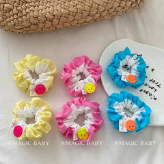 Girly Aesthetic Color Blocked Thick Thin Hair Scrunchies Fashion Sweet Lovely in Stock Hair Ties Accessories for Children Daily