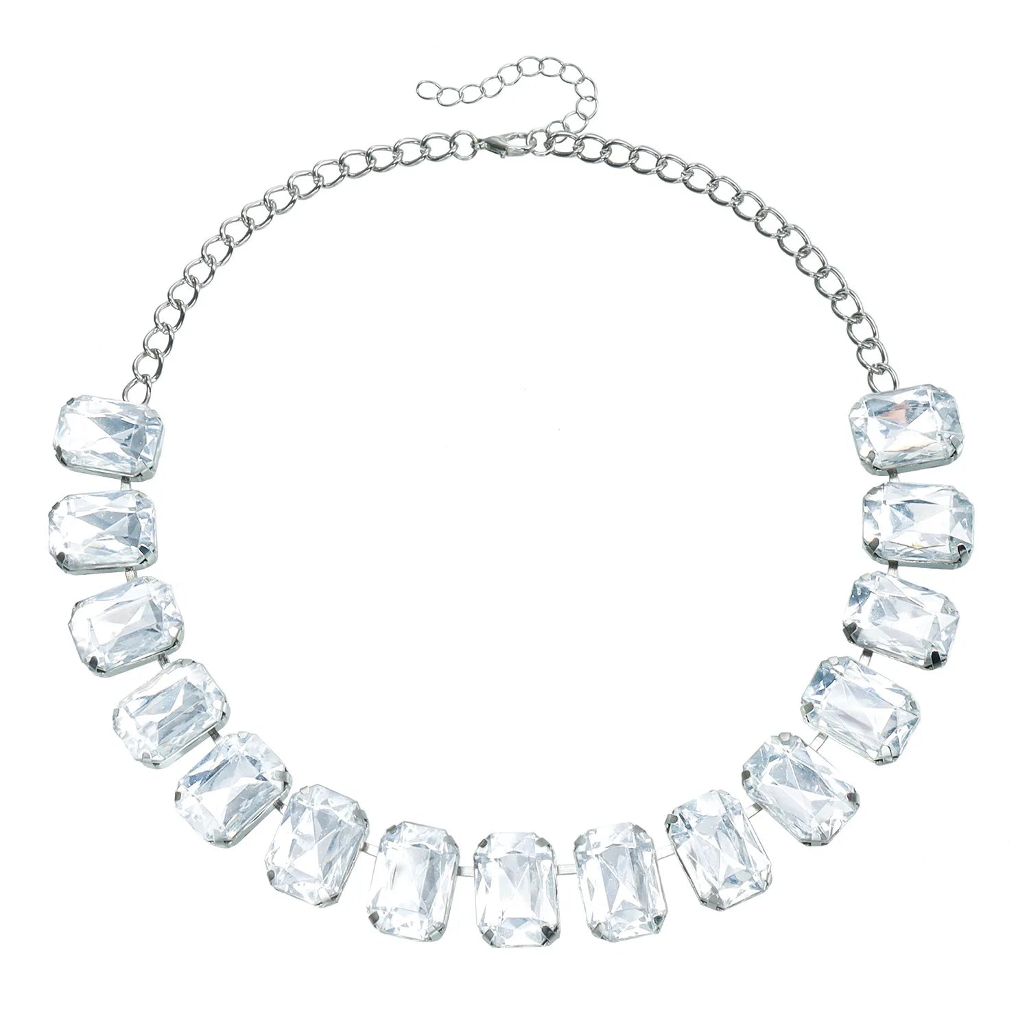 Fashion Glitter Rhinestone Necklaces for Girls Layered Wearing Elegant Glamorous Jewelry Sets Suits for Women Ladies Accessories