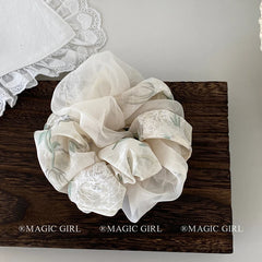 Hot Sale Pink White Medium Scrunchies Trendy Graceful High Elastic Wholesale in Stock Hair Ties Accessories for Women Kid Daily
