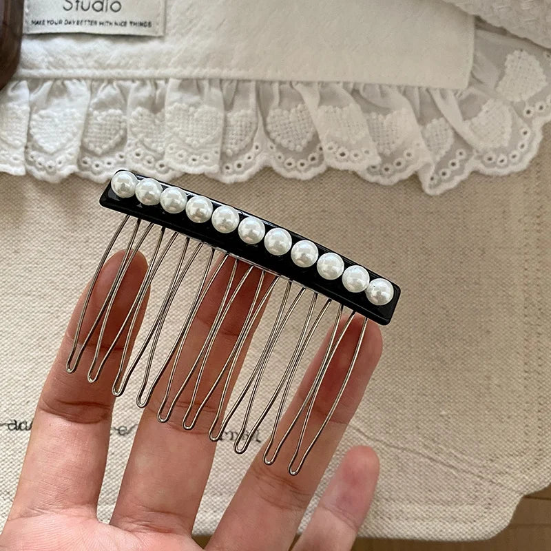 Fashion Simple Imitation Pearl Comb for Girls French Style Classic Trendy Stylish Hair Accessories for Women Ladies in Stock