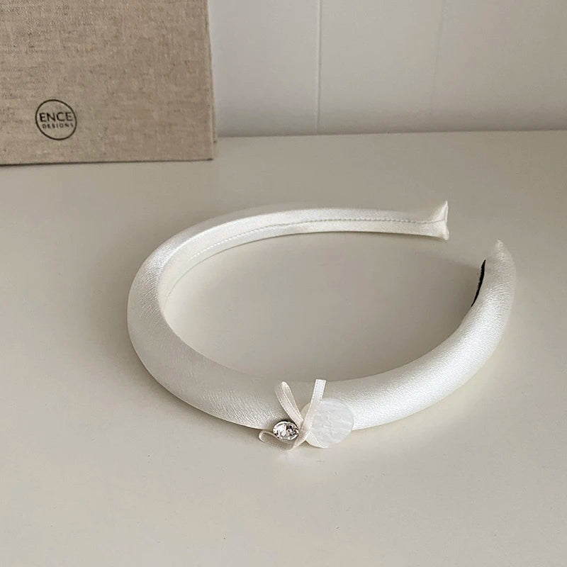 Fashion Bowknot Glitter Princess Style Head Band for Girls Sweet Elegant Rhinestone Hair Band for Women Ladies Hair Accessories