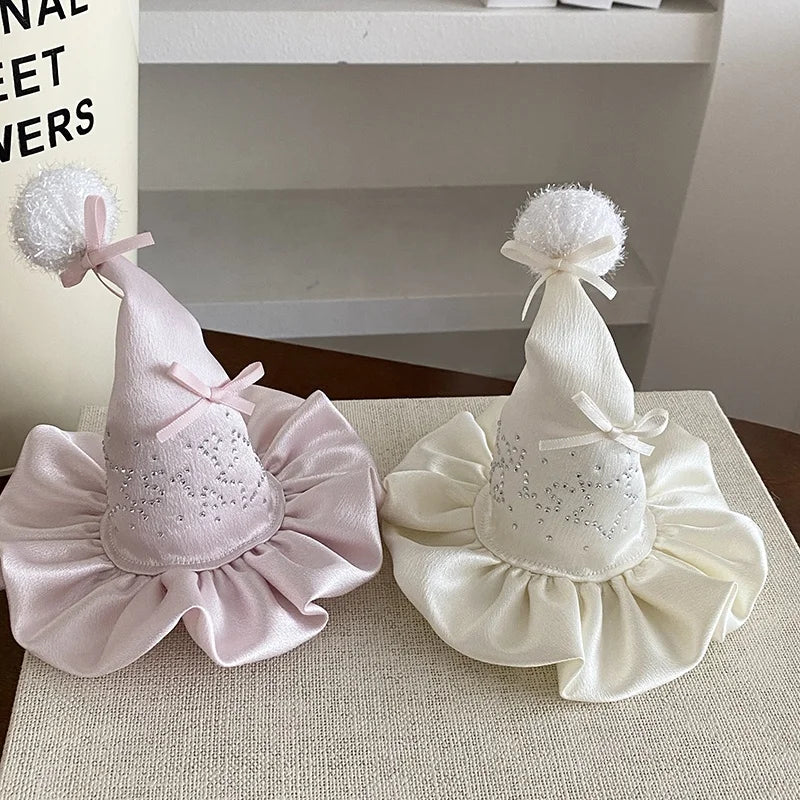 Female Aesthetic Girl Medium Hair Clips Fashion Stunning Bowknot High Quality Birthday Hat Hairpins Accessories for Women Use